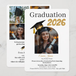 Personalized Graduation Party Photo Invitation Car Julkort