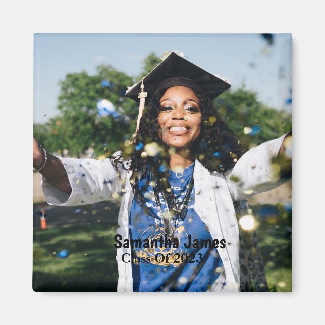 Personalized Graduation Photo and Name Magnet (Framsidan)