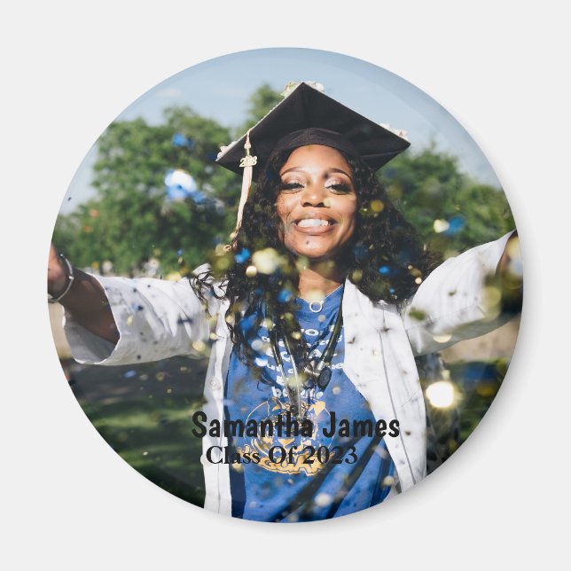 Personalized Graduation Photo and Name Magnet (Framsidan)