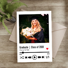 Personalized Graduation Photo Song Playlist Julkort