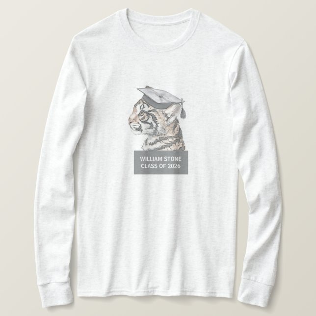 Personalized Graduation T-Shirt | Tiger Grad (Design framsida)