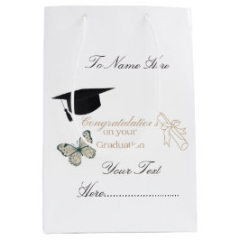 Personalized Graduation with Butterflies and Hat