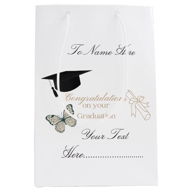 Personalized Graduation with Butterflies and Hat (Framsidan)