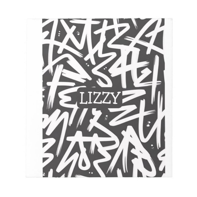 Personalized Graffiti Name Pattern — Custom Urban Anteckningsblock (Framsida)