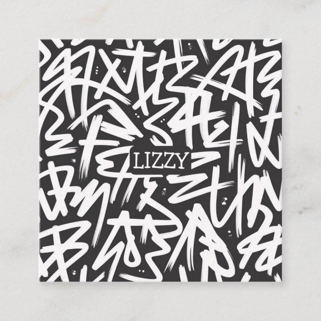 Personalized Graffiti Name Pattern — Custom Urban Tilläggskort (Framsida)