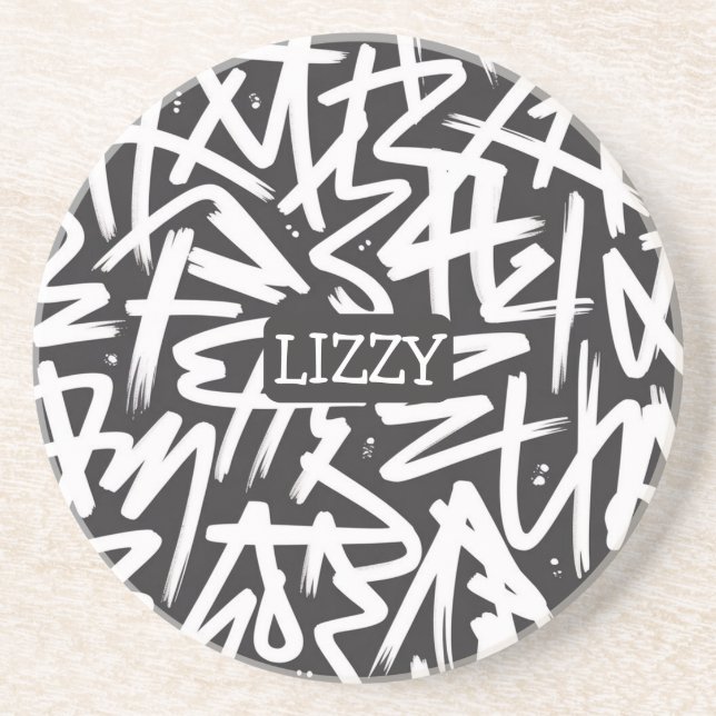 Personalized Graffiti Name Pattern — Custom Urban Underlägg (Framsidan)