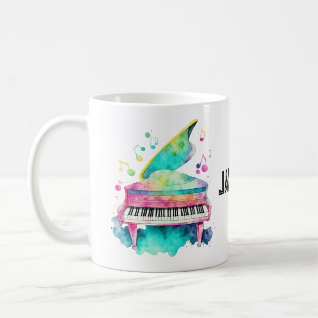 Personalized Grand Piano Mug – Custom Name  Kaffemugg (Vänster)