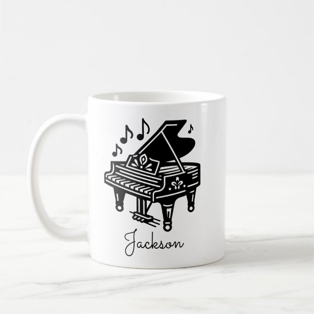 Personalized Grand Piano Mug – Custom Name  Kaffemugg (Vänster)