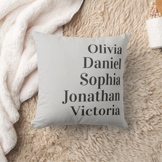 Personalized Grandchildren Names | Soft Gray  Kudde (Filt)