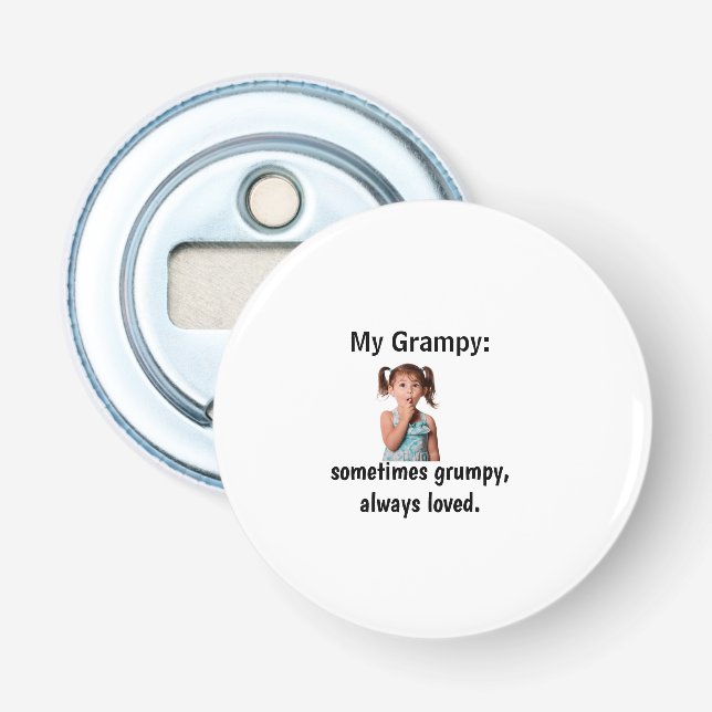 Personalized Granddaughter Grandpa Photo  Flasköppnare (Framsidan)