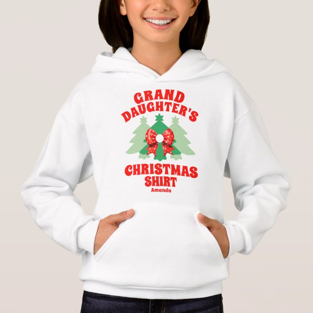 Personalized Granddaughter's Christmas T Shirt (Framsida)