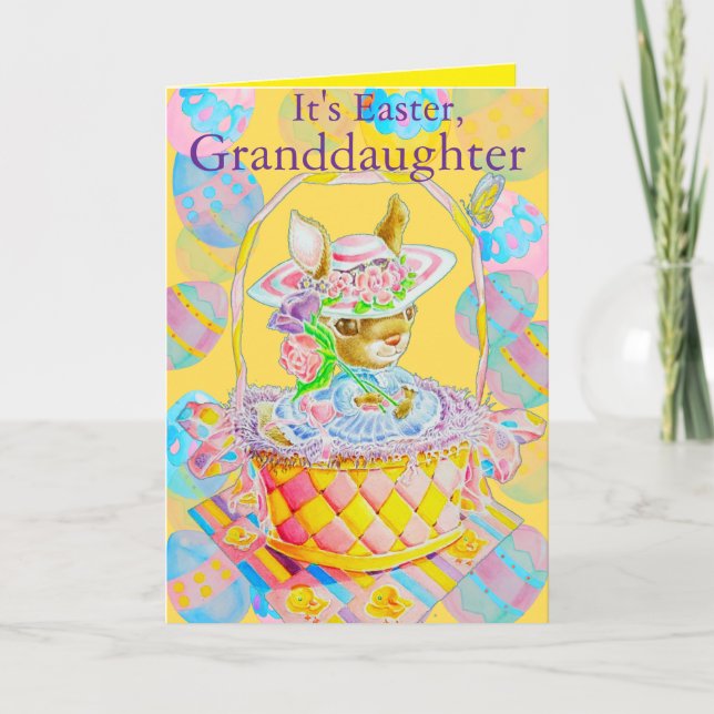 Personalized Granddaughter's Easter Greeting Card  Kort (Framsida)