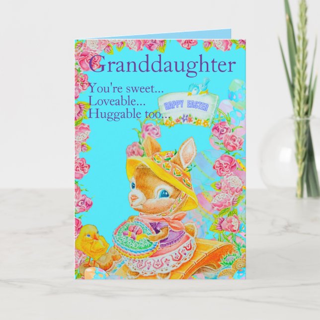 Personalized Granddaughter's Easter Greeting Card  Kort (Framsida)