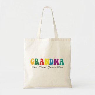 Personalized Grandma Gift with Grandkids’ Names Tygkasse