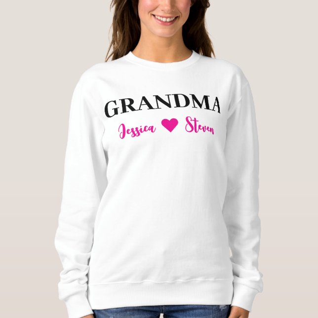 Personalized Grandma Script T Shirt (Framsida)