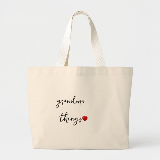 Personalized Grandma Things Bag – Unique Gift for  Jumbo Tygkasse (Framsidan)