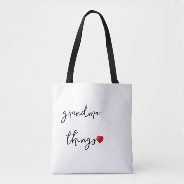 Personalized Grandma Things Bag – Unique Gift for  Tygkasse (Framsida)
