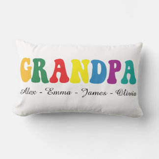 Personalized Grandpa Gift with Grandkids’ Names Lumbarkudde