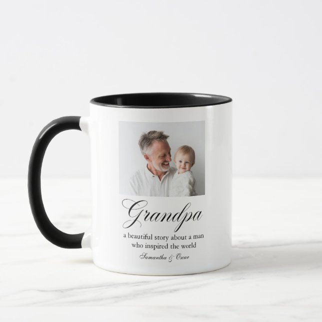 Personalized Grandpa Photo | Custom Grandfather Mugg (Vänster)