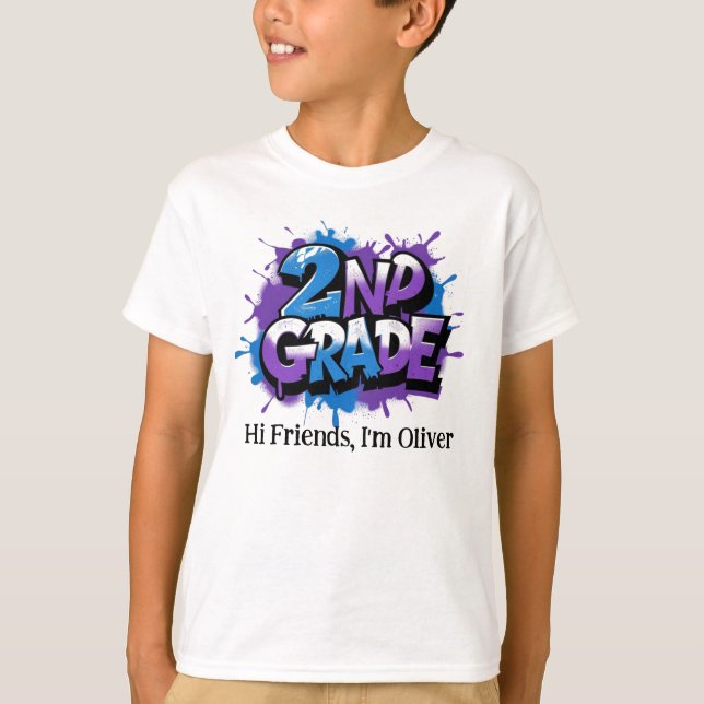 Personalized Graphic Kid T-shirt - Back To School (Framsida)