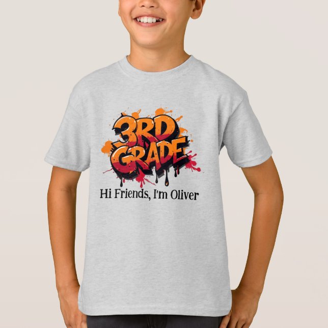 Personalized Graphic Kid T-shirt - Back To School (Framsida)