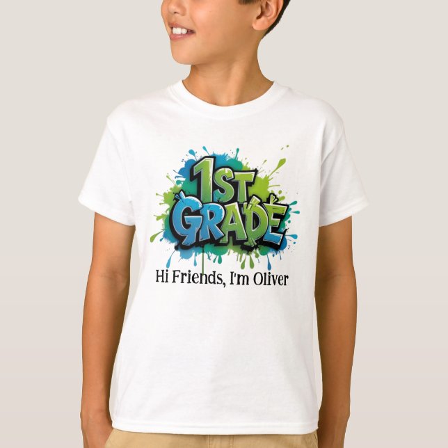 Personalized Graphic Kid T-shirt - Back To School (Framsida)