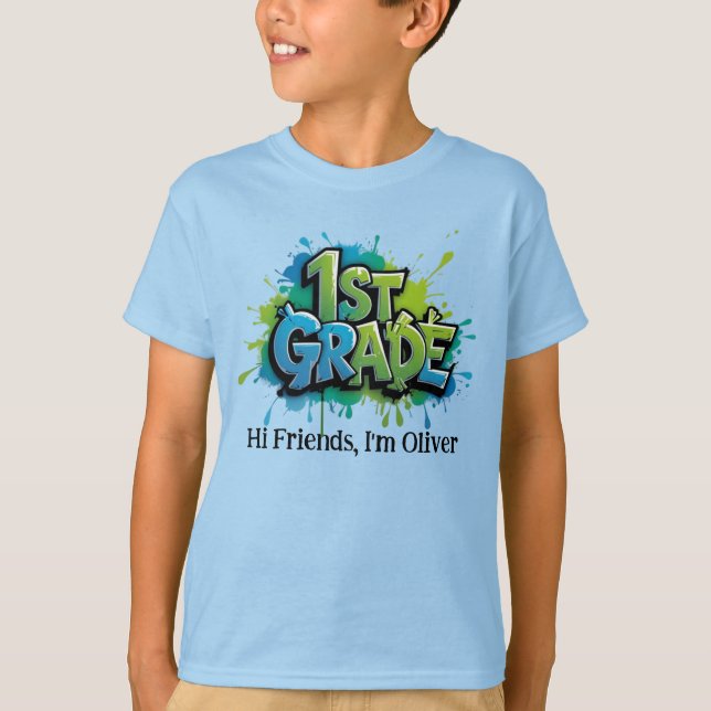 Personalized Graphic Kid T-shirt - Back To School (Framsida)