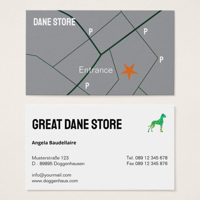 Personalized Great Dane Store  Visitkort (Framsida & baksida)