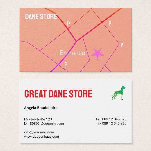 Personalized Great Dane Store  Visitkort (Framsida & baksida)