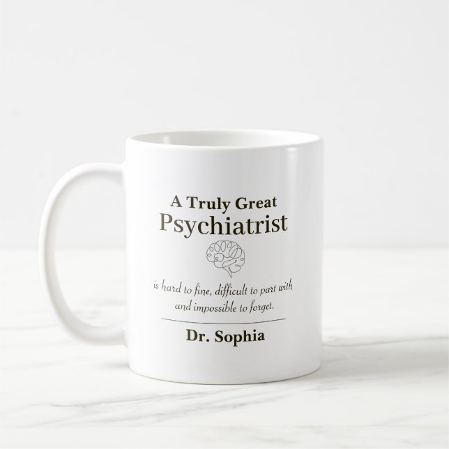 Personalized Great Psychiatrist Appreciation Gift Kaffemugg (Vänster)