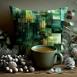 Personalized Green Abstract Name Pillow Kudde