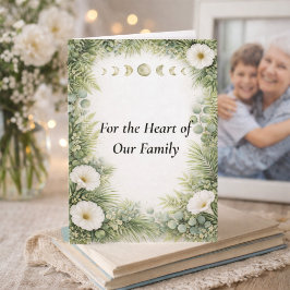 Personalized Green Botanical Mother’s Day Family Kort