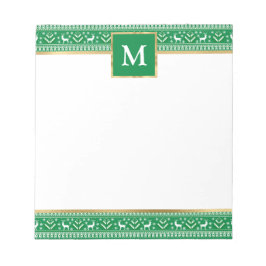 Personalized Green Christmas Fair Isle Anteckningsblock