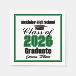 Personalized Green Class of 2026 Graduation Party Pappersservett