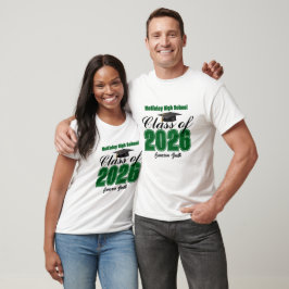 Personalized Green Class of 2026 Graduation T Shirt
