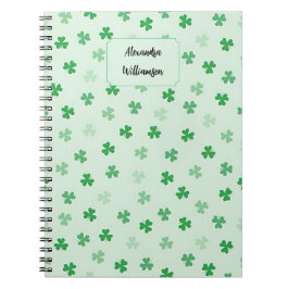 Personalized Green Clover Notebook | Minimal Lucky Anteckningsbok
