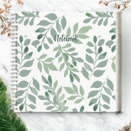 Personalized Green Leaf Spiral Notebook