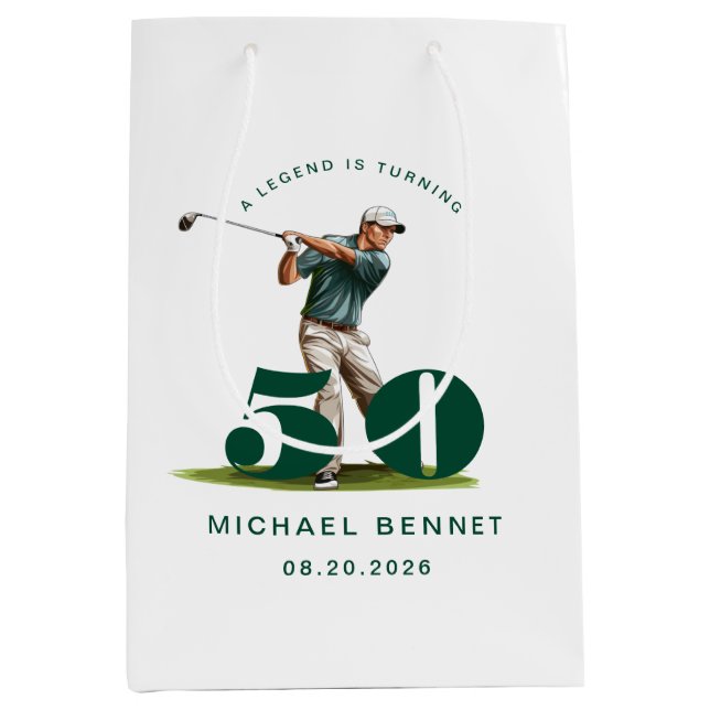 Personalized Green Sports Golf 50th Birthday (Framsidan)
