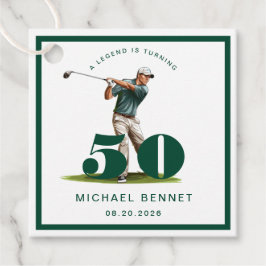 Personalized Green Sports Golf 50th Birthday Gåvor Etiketter