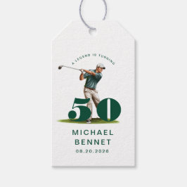Personalized Green Sports Golf 50th Birthday Presentetikett