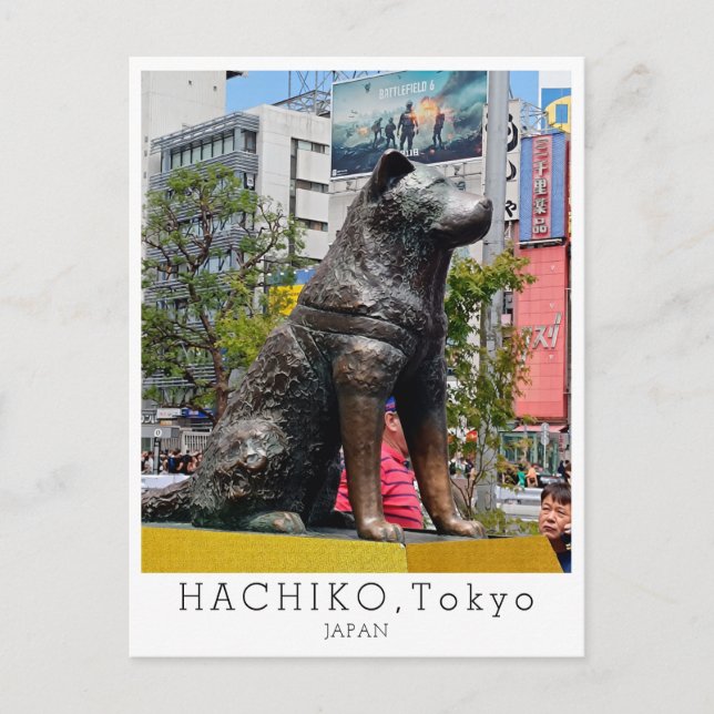 Personalized, Greetings from TOKYO, Hachiko, Japan Vykort (Framsida)