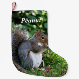 Personalized Grey Squirrel Liten Julstrumpa