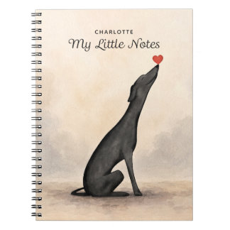 Personalized Greyhound Notebook with Name Anteckningsbok
