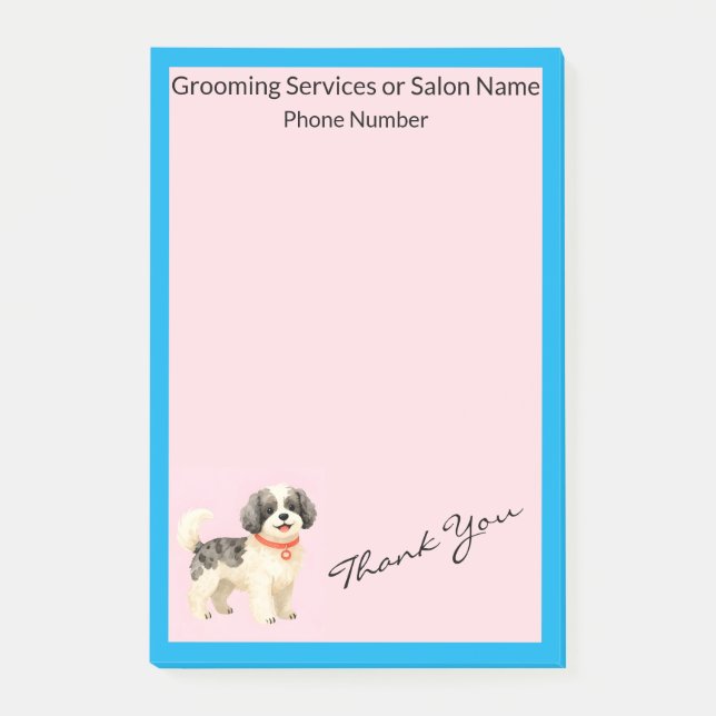 Personalized Grooming Dog Modern Collection Post-it Block (Framsida)