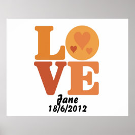 Personalized Groovy Love 70s Valentine Poster