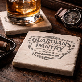 Personalized Guardians of the Pantry Stone Coaster Stenunderlägg