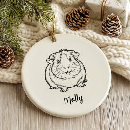 Personalized Guinea Pig Christmas Julgransprydnad Keramik