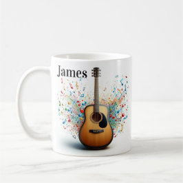 Personalized guitar coffee mug kaffemugg