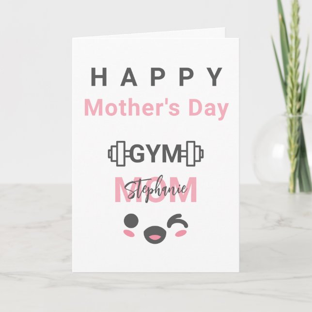 Personalized Gym Mom Happy Mother's Day Card Kort (Framsida)