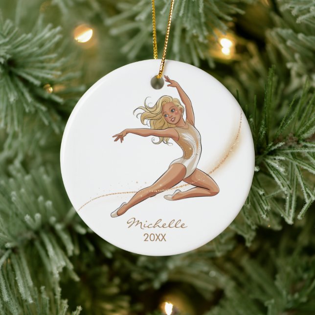 Personalized Gymnast gymnastics Girl Christmas  Julgransprydnad Keramik (Träd)